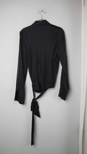 Diane von Fürstenberg Bluse schwarz Seidenbluse Seide 38 M 8 gebunden - Bild 8 von 9