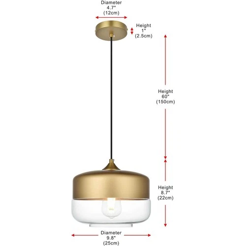 Living District LD2243SG Ashwell Pendant Satin Gold - Picture 9 of 10