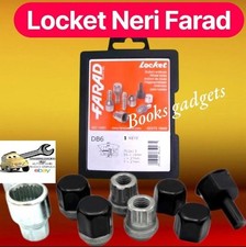 Per Ford Focus fino 12/2013 Kit Dadi Antifurto NERI Locket Farad Cerchi in Lega