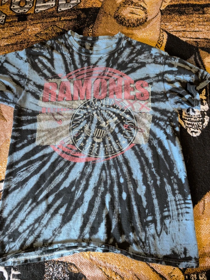 Camisa Ramones Adulto Talla Unisex M Azul Manga Corta Tie Dye Ligera Informal Foto 3 de 4