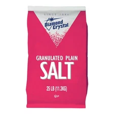 Diamond Crystal Plain Granulated Salt 25 lb Bag Bulk Cooking Baking Pack of 1