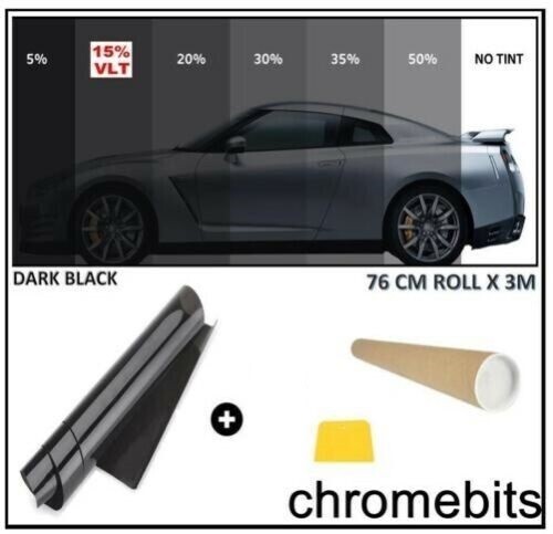 CAR VAN BUS WINDOW TINT FILM TINTING DARK BLACK SMOKE 15% 76cm x 3M  30X118" - Picture 1 of 5