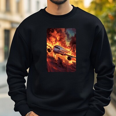 Flugzeug brennt Sweatshirt Kuschelig und Perfekt für jeden Anlass Sbis4XL