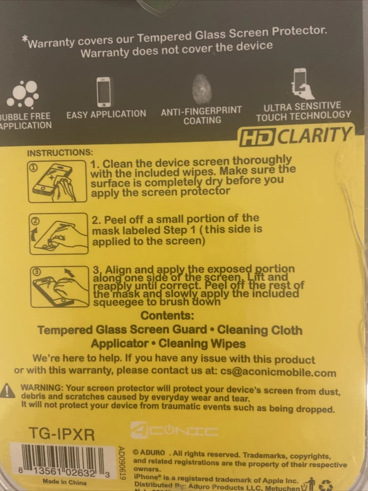 DOS protectores de pantalla de vidrio templado acónico para iPhone 11/Xr® 0,33 mm dureza 9H Foto 3 de 4