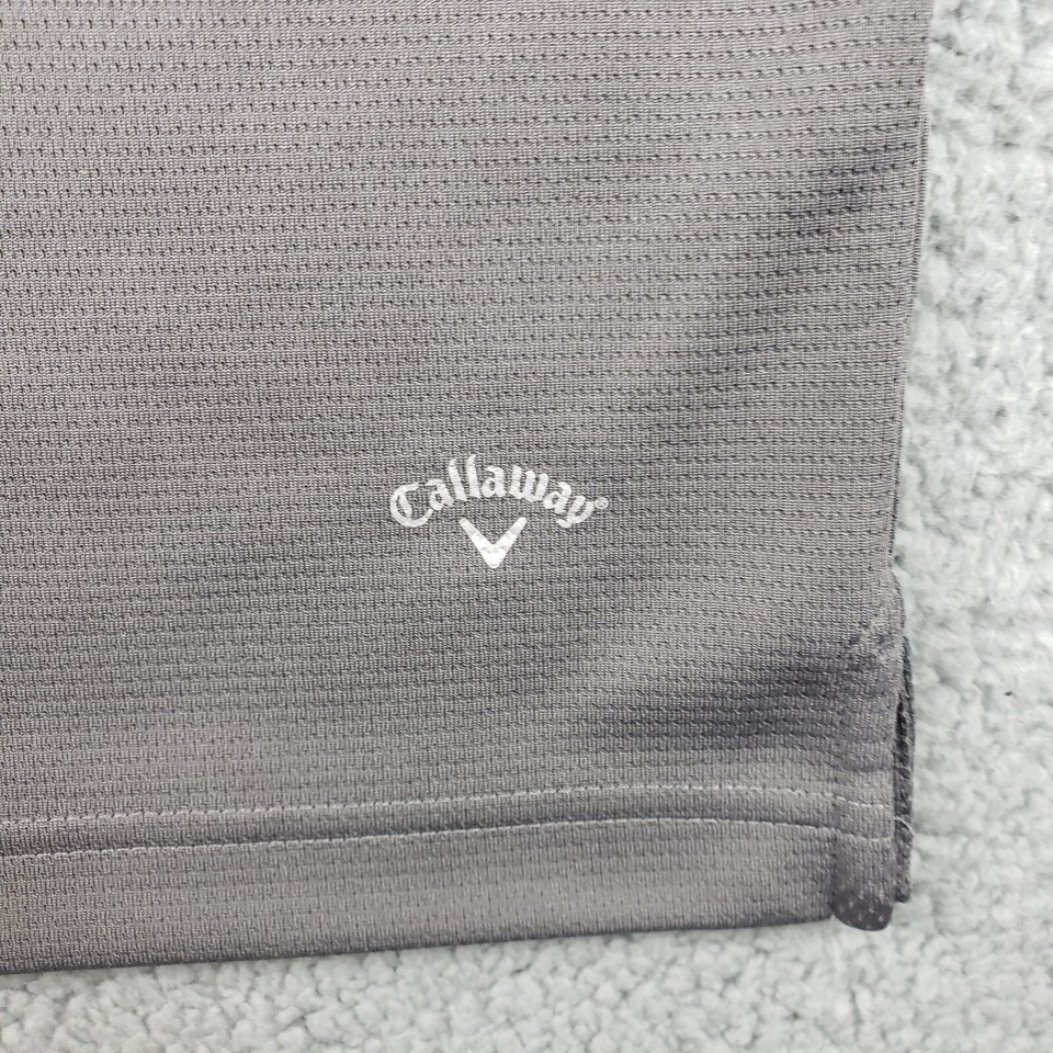 LIV Golf Polo Shirt Mens L Gray PGA Tour Logo Performance Callaway Opti