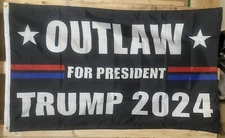 Outlaw Donald Trump 2024 Flag FREE SHIP Save America Republican USA Sign 3x5’