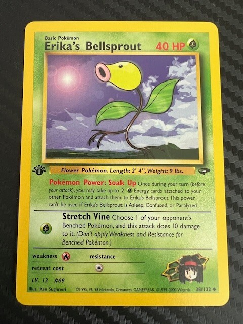 Pokémon TCG Gym Challenge 1st Edition Erika's Bellsprout 38/132 Regular VLP