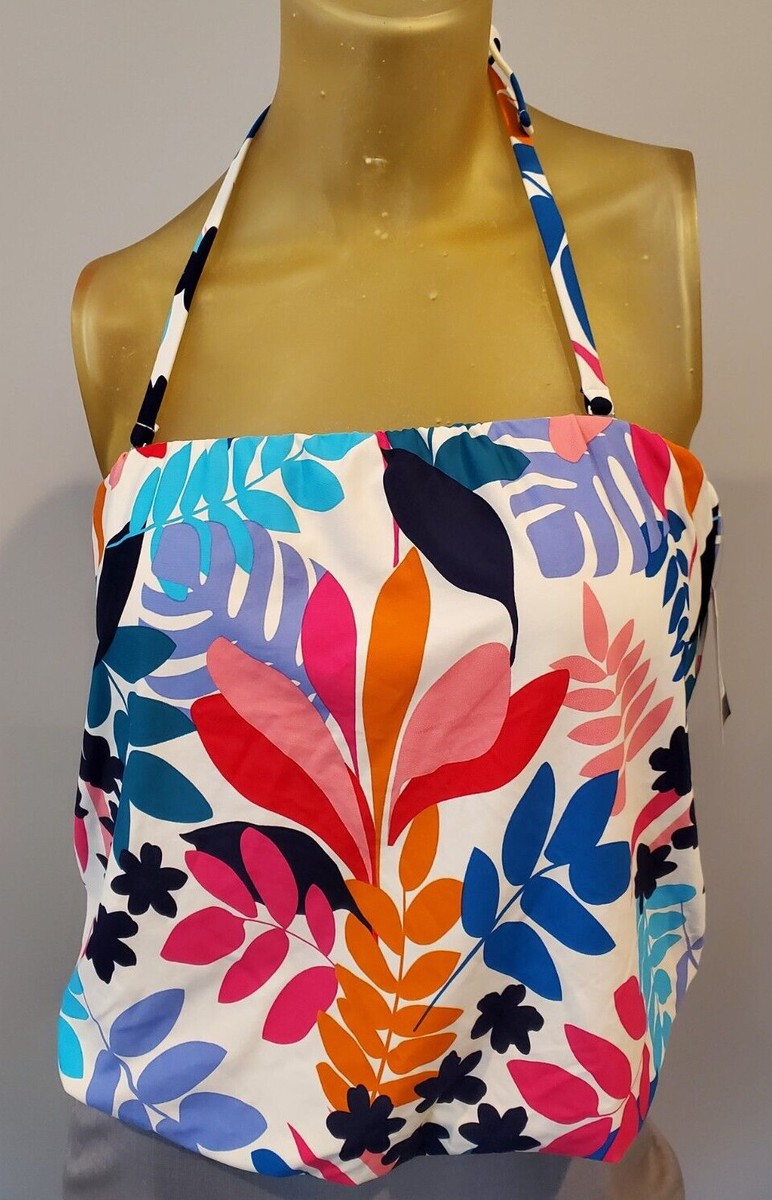 Sea Angel Tankini Swim Top Floral Leaf Design Matisse Tie Back