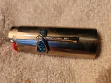 Vtg Lighter Case Tomahawk Hatchet Cover Holder 70s Western Turquoise for Bic