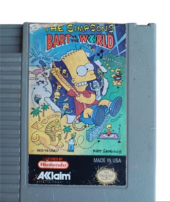 Simpsons Bart VS The World - Nintendo NES Game Authentic