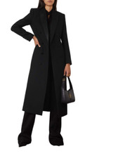 Luxury Handmade designer celebrity long jacket, blazer , double breasted black