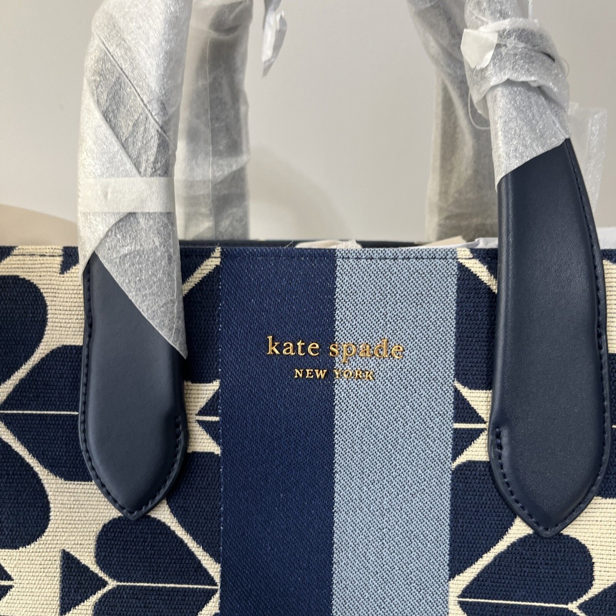 NWT Kate Spade Oversized Spade Flower Jacquard Stripe Manhattan