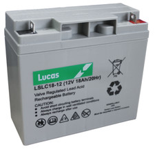 LSLC18-12 Lucas Sealed Lead Acid Battery 12V 18Ah