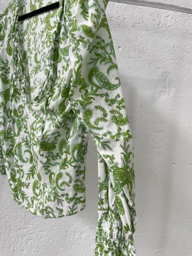MISA LA Siena Summer LS Blouse Floral Green Size 12 AU RRP 290 Casual - Picture 6 of 8