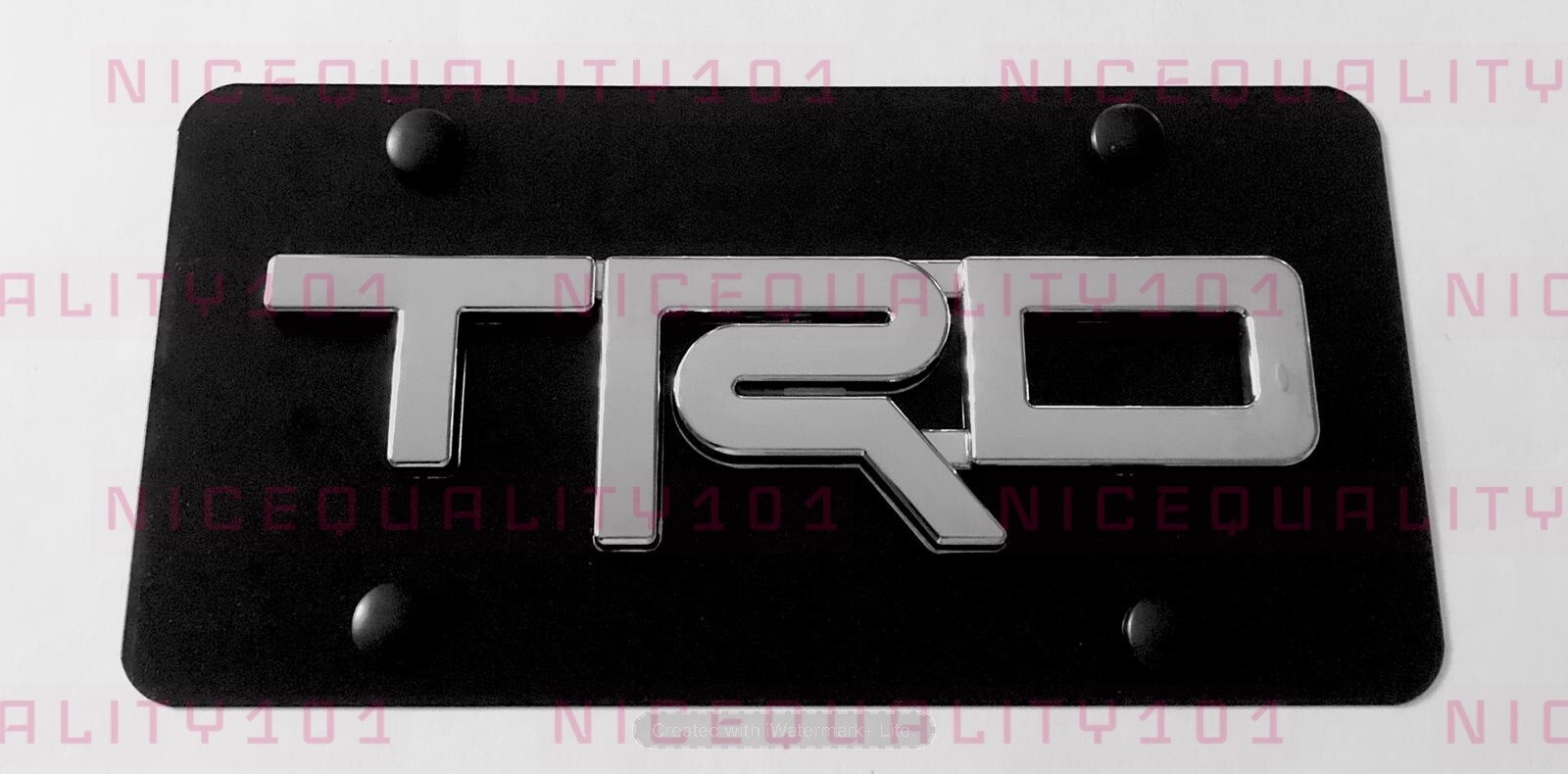 3D TRD Sport Pro 4x4 Front Stainless Steel Finished License Plate Frame Holder