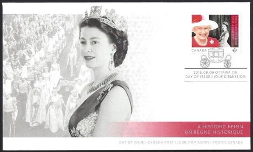 🍁Canada  #2859   "QEW II  HISTORIC REIGN"   Brand New   2015   First Day Cover