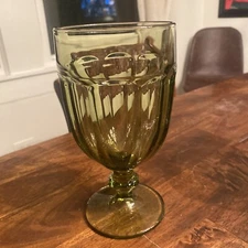 Libbey Gibraltar Duratuff 7” Olive Green Ice Tea Glass