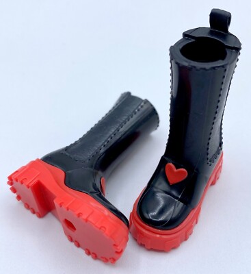 BRATZ DOLL MGA LOT CLOTHING ALWAYZ JADE BLACK RED BOTTOM HEART BOOTS