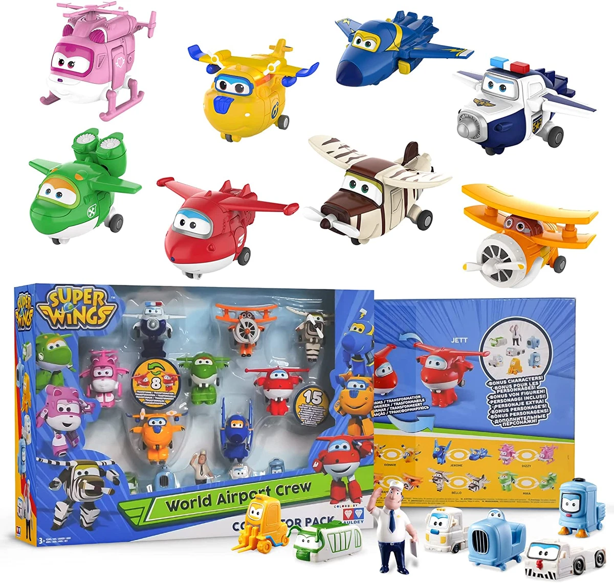 Super Wings Donnie 5' Transforming Character Easy Transformation Preschool  Kids Gift Toys