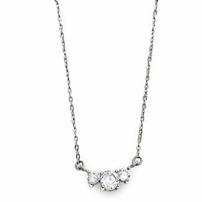 Lia Sophia ''Modern Love  3 Cubic Zirconia Stones Silver Tone Pendant Necklace