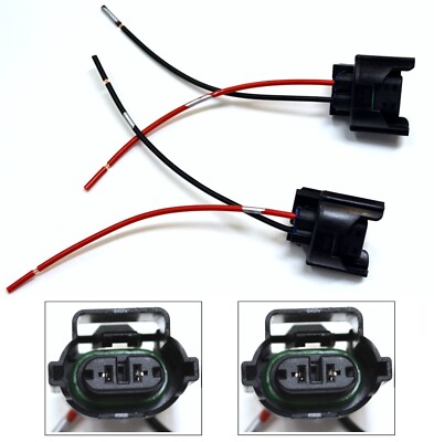 Wire Pigtail Female W H11 Two Harness Fog Light Bulb Lamp Connector Socket Plug