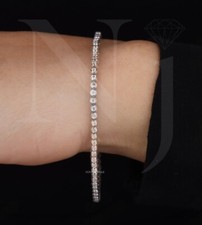 Bezel set 1.70 mm Round Moissanite Tennis Bracelets For Engagement Gift
