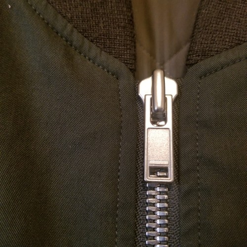 Theory Jacket Mens XL Army Green Bomber Full Zip Kerby Canvas Quilt Lined EUC - Picture 5 of 21