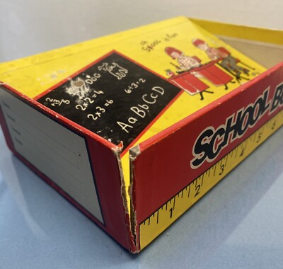 Vintage Cardboard School Tools Pencil Box | eBay