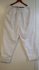 New Unisex Medical Scrub Pant Straight Leg Drawstring WHITE Size Small S
