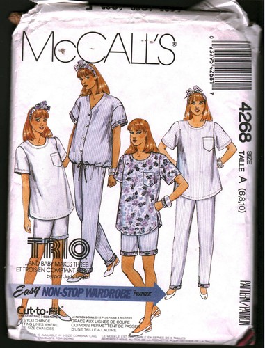 4268 Vintage McCalls SEWING Pattern Misses Maternity Jumpsuit Top Pants Shorts