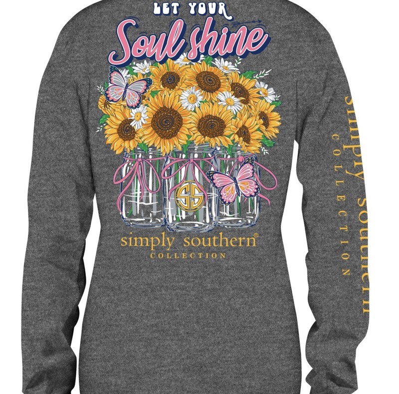 Simply Southern Long Sleeve Shirt NWT “Let Your Soul Shine” Size YL