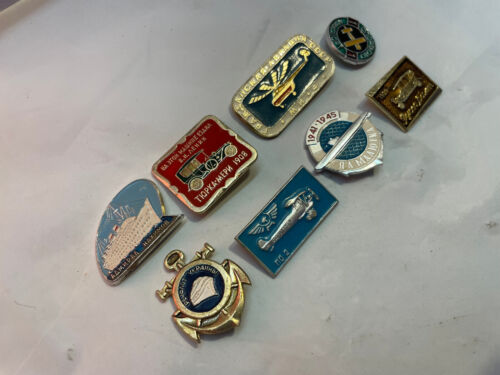 Authentic Vintage Russian Naval Aircraft and Automobile 8 Pin Badge Button pins - Picture 3 of 5