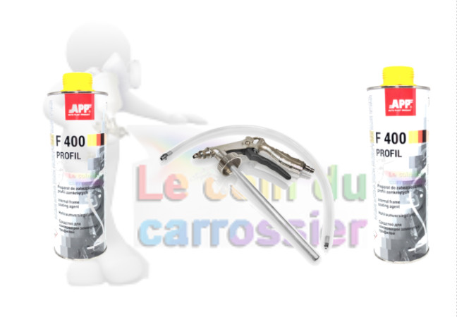 Cartouches corps creux avec pistolet antigravillon pour rénover son châssis auto