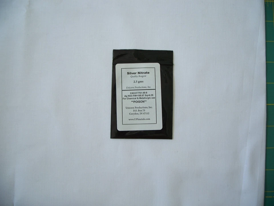 UPI METALS 2.5 g Pure silver nitrate crystals made from 99.99% RCM silver bars ACS Grade