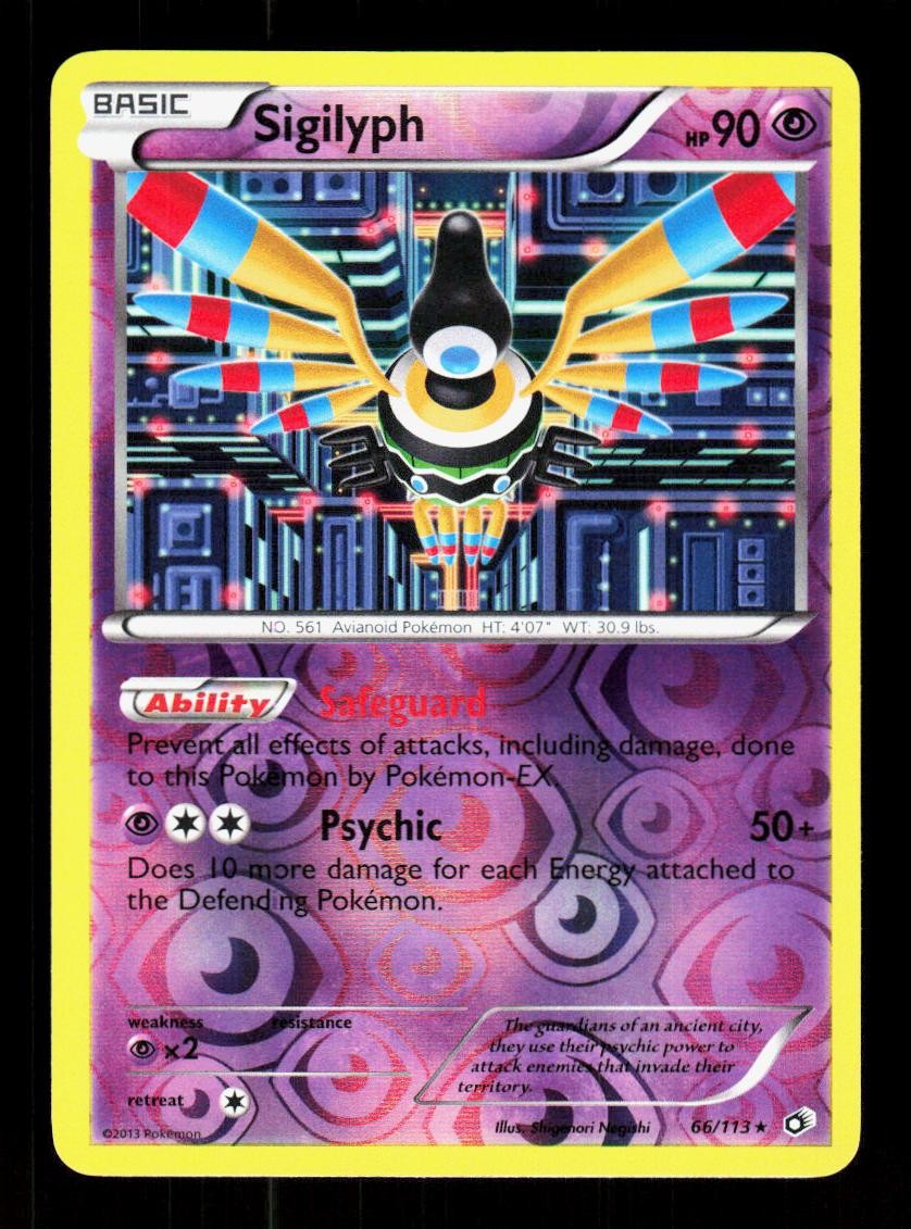 Sigilyph 66/113 Holo Rare Legendary Treasures Pokemon Reverse Holo LP