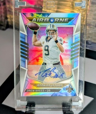 2022 Panini Rookies & Stars - Airborne Drew Brees #AI-27 Silver Auto Prizm #'d/5