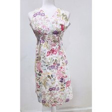 Vintage Chadwick's Womens White Floral Halter Cocktail Tea Party Dress Size 8