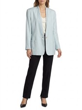 Vintage Christian Dior 100 Silk Blazer Women Size 16 Light Blue Korea