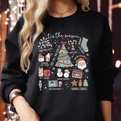 Tis the Season Weihnachtssweatshirt Cozy Holiday Xmas Lights Deko Pullover S-5125