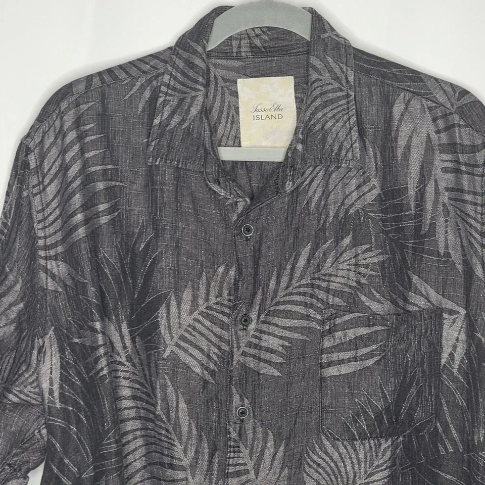 Tasso Elba Island XXL Linen Silk Blend Shirt Short Sleeve Button Hawaiian Resort - Image 2 of 4