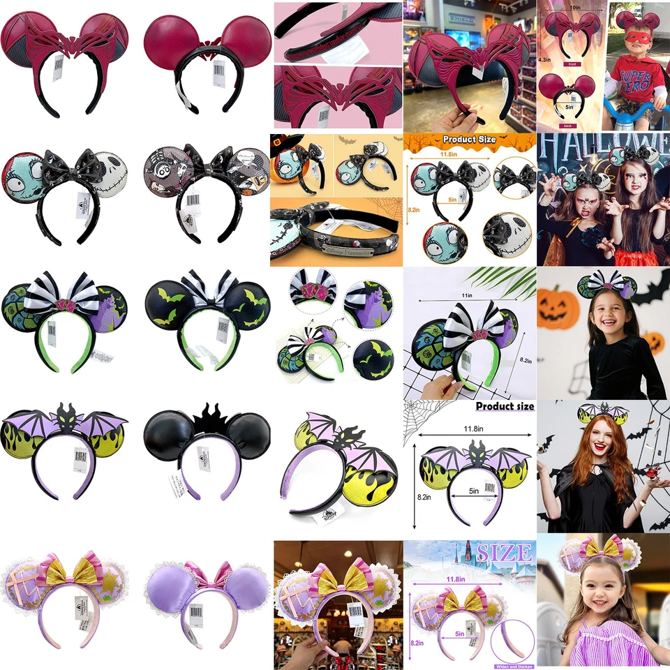 200+ styles of Disneyland Minnie Mouse ears rare princess headband for Christmas - Image 3 of 4
