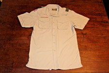 Boy Scouts of America BSA Men's Shirt Tan Small Vented Poly Microfiber Removed P