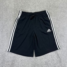 Adidas Shorts Mens Medium Black White Stripes Essentials Active Gym Sporty NWT