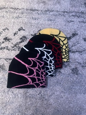 Lot of 4 Y2K spiderweb beanie hat, multiple colors, never worn