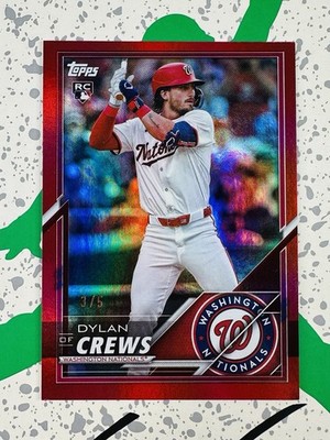 2025 Topps Lids Mitchell Ness - Dylan Crews Rookie RC - Red Foil /5 - Nationals