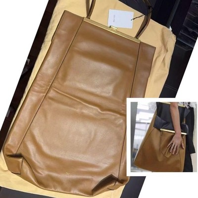 CELINE Phoebe Philo 2017 Runway Cabas Clasp Leather Tote Bag Large