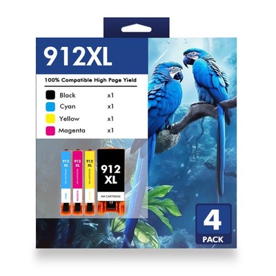 4 SET Drucker patronen für HP 912 XL OfficeJet 8010 8014 8022 Pro 8025 8023 8013