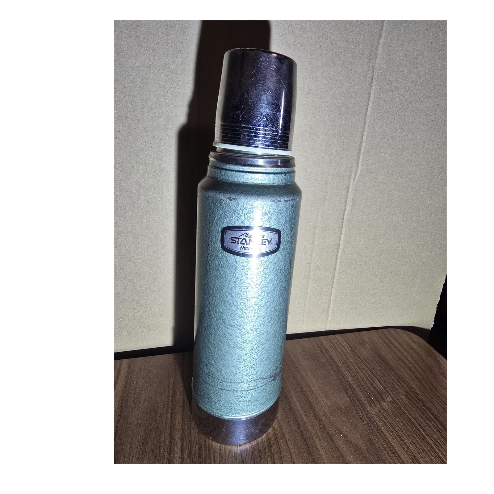 Stanley Metal Thermos Green Vintage 1970s Collectible Travel Mug Bottle