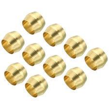 25 Pack Brass Ferrule Fitting 1/4 Inch Tube OD Compression Sleeves Ferrules