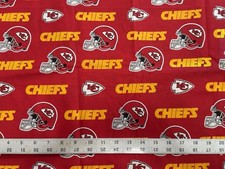 RARE NFL Licensed Sports Football Chiefs Fabric - 2.33 YDS x 59 EXTRA WIDE